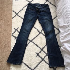 Low-rise boot cut denim